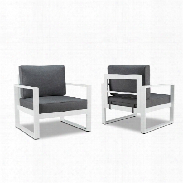 Real Flame Baltic Patio Chair In Gray And White (set Of 2)