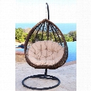 Abbyson Living Sonoma Outdoor Wicker Swing Chair in Beige