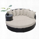 TKC Newport Outdoor Wicker Circular Daybed in Beige