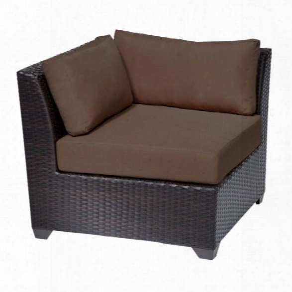 Tkc Barbados Outdoor Wicker Corner Chair In Cocoa (set Of 2)