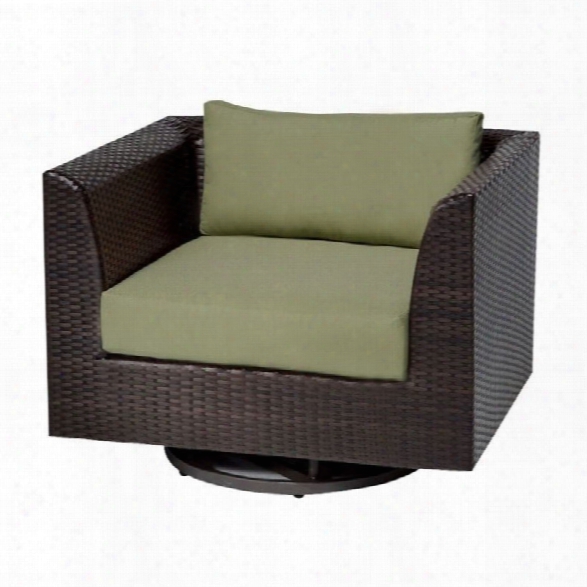 Tkc Barbados Outdoor Wicker Swivel Chair In Cilantro