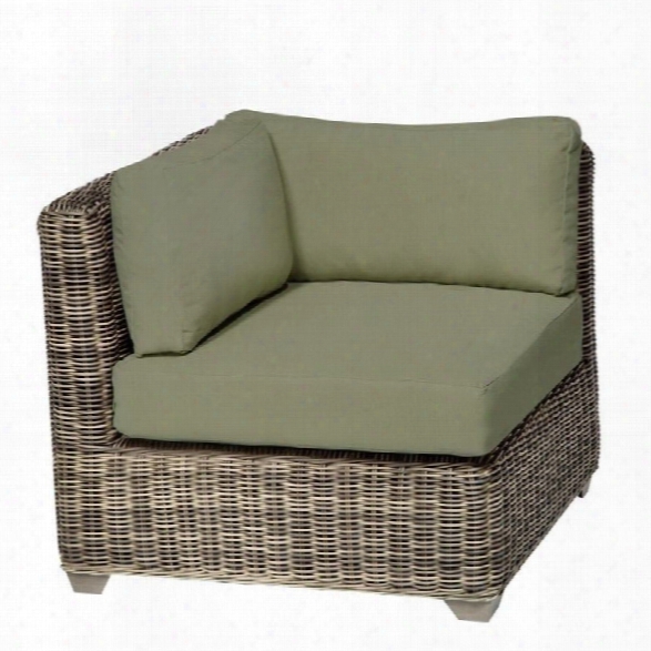 Tkc Cape Cod Outdoor Wicker Corner Chair In Cilantro (set Of 2)