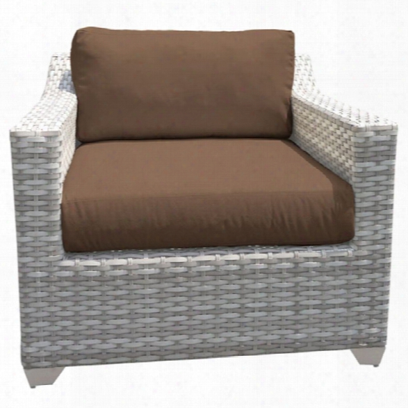 Tkc Fairmont Patio Wicker Club Chair In Dark Brown