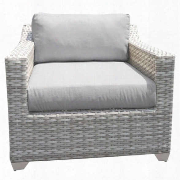 Tkc Fairmont Patio Wicker Club Chair In Gray