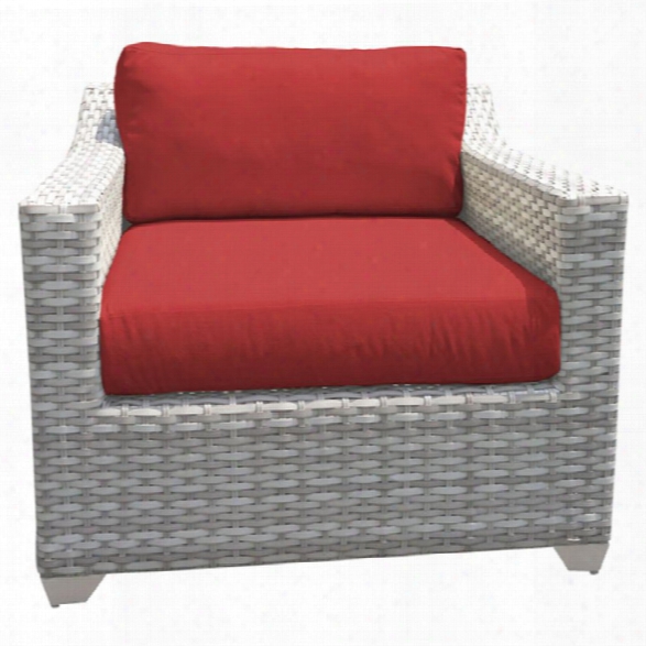 Tkc Fairmont Patio Wicker Club Chair In Red