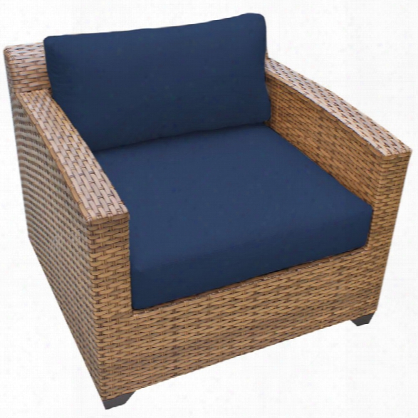 Tkc Laguna Patio Wicker Club Chair In Navy