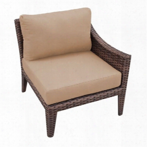 Tkc Manhttan Outdoor Wicker Left And Right Seating Set In Wheat