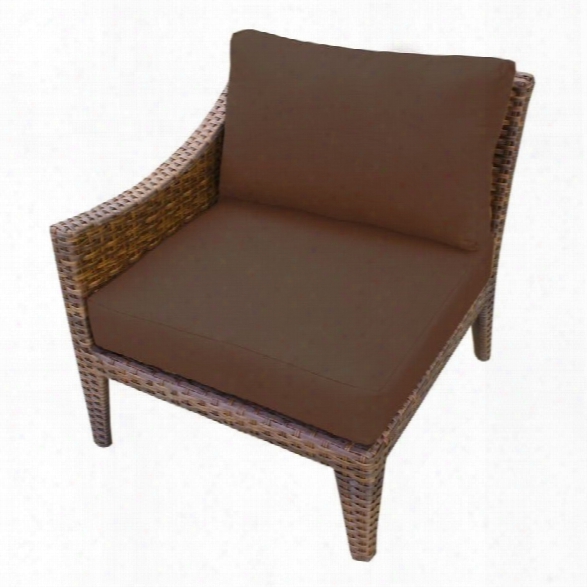 Tkc Manhattan Right Arm Outdoor Wicker Chair In Cocoa