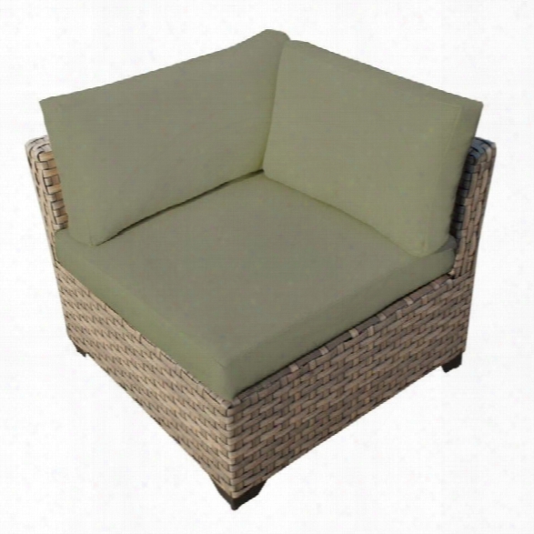 Tkc Monterey Outdoor Wicker Corner Chair In Cilantro ( Set Of 2)