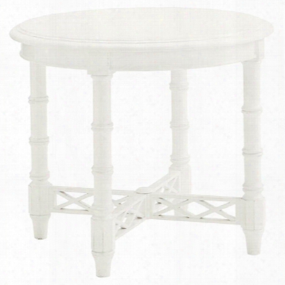 Tommy Bahama Home Ivory Key Edgehill Round Lamp Table In White