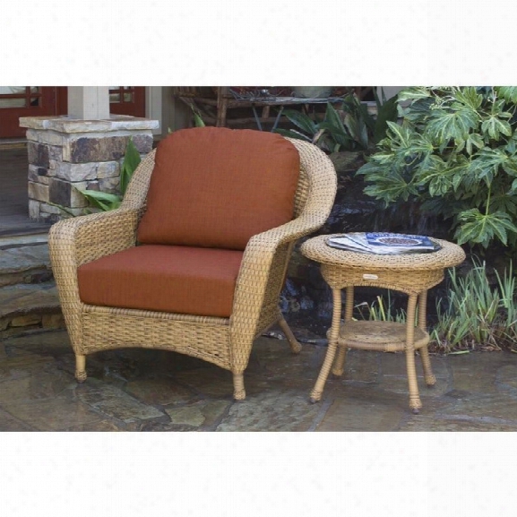 Tortuga Sea Pines Patio Chair And End Table-java/ Montfleuri Sangria