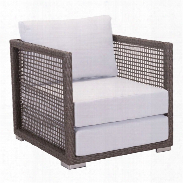 Zuo Coronado Patio Arm Chair In Cocoa And Light Gray