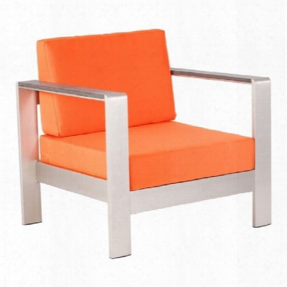 Zuo Cosmopolitan Outdoor Armchair In Orange