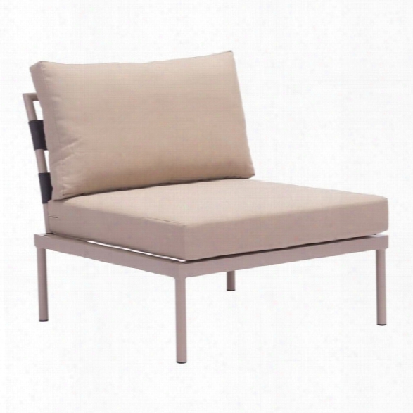 Zuo Glass Beach Outdoor Chair In Taupe