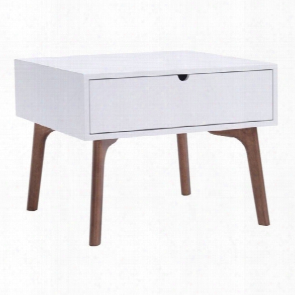 Zuo Padre End Table In Walnut And White