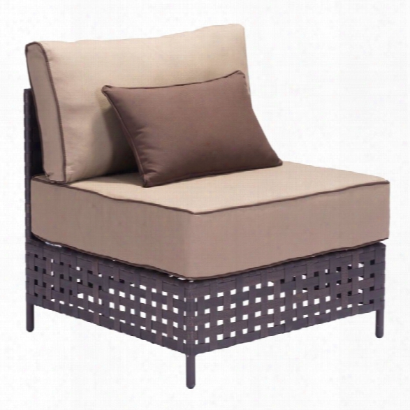 Zuo Pinery Outdoor Middle Chair In Brown And Beige