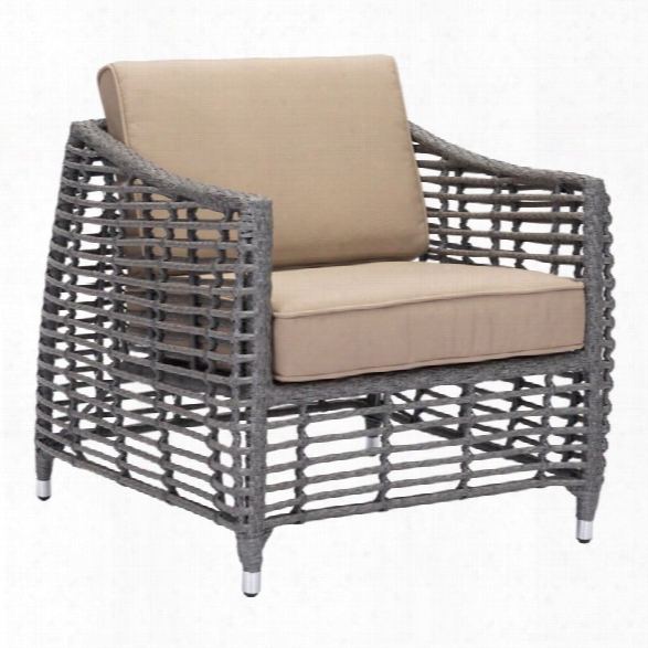 Zuo Trek Patio Arm Chair In Gray And Beige