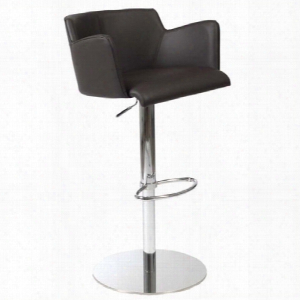 Adjustable Bar Stool In Brown And Chrome