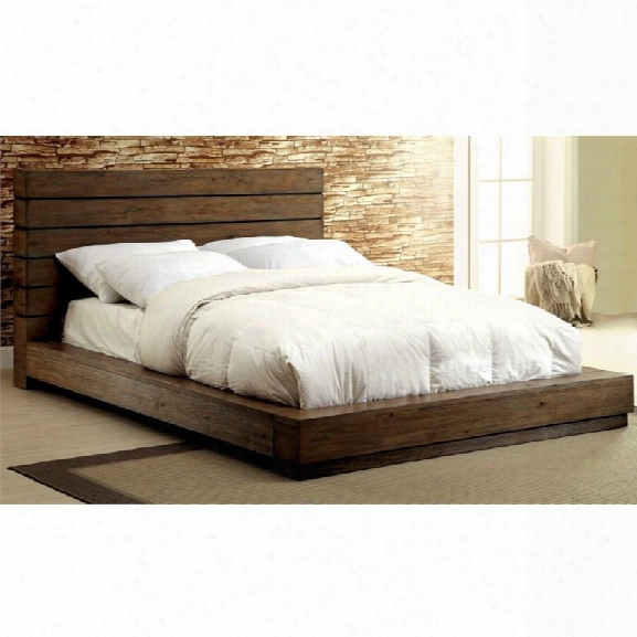 Furniture Of America Benjy King Panel Bed In Rustic Natural