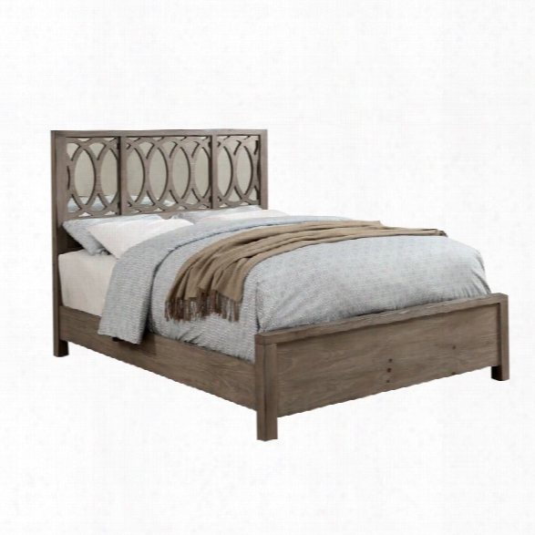 Furniture Of America Elyssa King Mirroed Panel Bed In Rustic Natural Tone