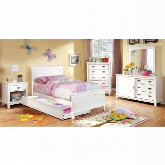 Furniture Of America Hailey 4 Piece Full Bedroom Set In White