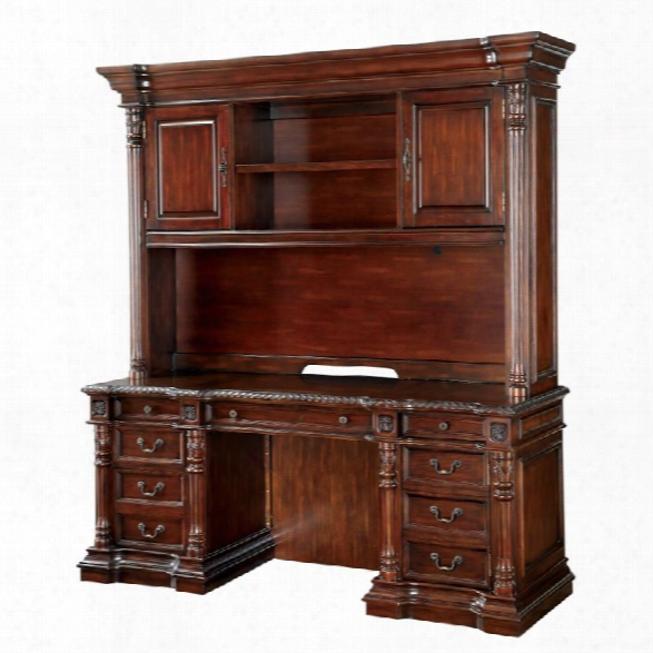 Furniture Of America Langton Taditional Home Office Desk With Hutch