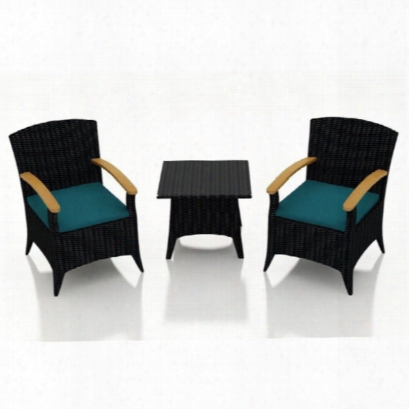 Harmonia Living Arbor 3 Piece Patio Conversation Set In Peacock