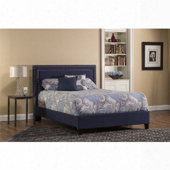 Hillsdale Davis Upholstered King Panel Bed In Navy