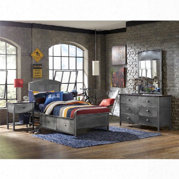 Hillsdale Urban Quarters 4 Piece Twin Panel Storage Bedroom Set