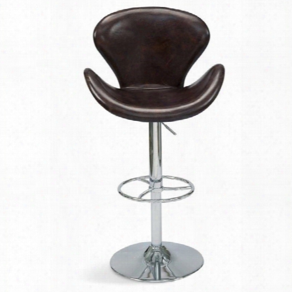 Moe's Home Collection Brighton Adjustable Bar Stool In Brown