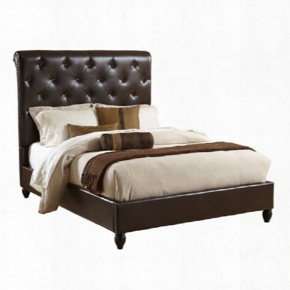 Pri Upholstered Queen Sleigh Bed In Chocolate