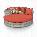 TKC Fairmont Round Patio Wicker Daybed in Orange