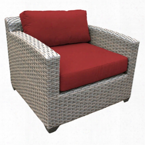 Tkc Florence Patio Wicker Club Chair In Red