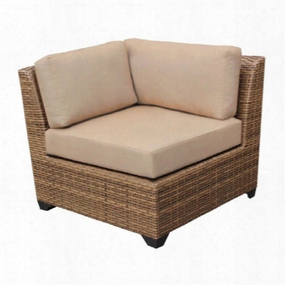 Tkc Laguna Outdoor Wicker Corner Chair In Wheat (set Of 2)