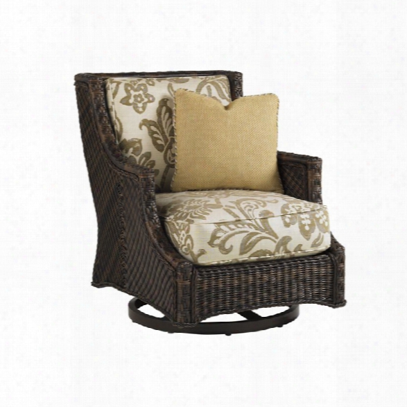 Tommy Bahama Island Estate Lanai Patio Swivel Chair In Warm Umber