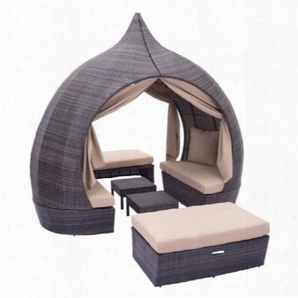 Zuo Majorca Outdoor Daybed Brown And Beige