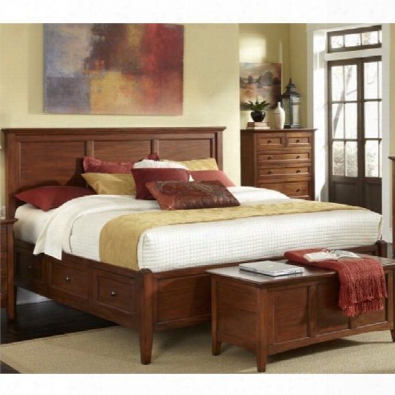 A-america Westlake Queen Panel Storage Bed In Cherry Brown