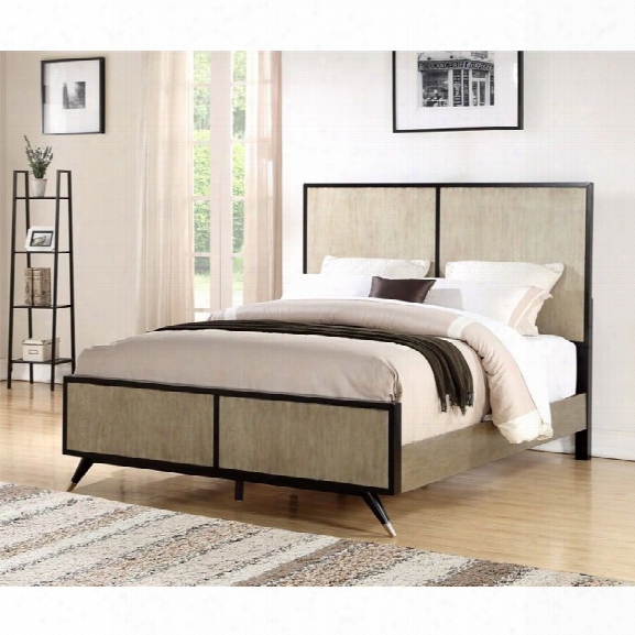 Abbyson Living Braxton King Mid Century Bed In Gold