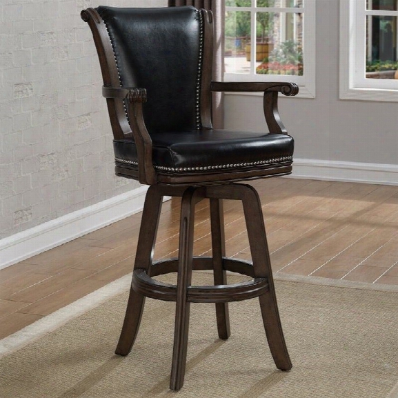 American Heritage Billiards Napoli 32 Bar Stool In Pewter