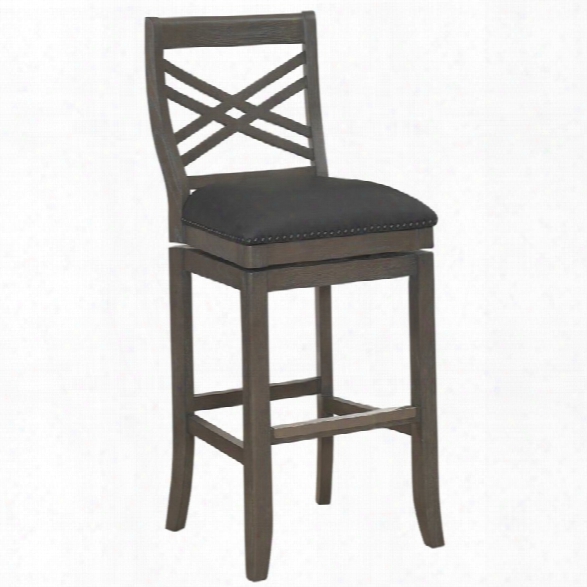 American Heritage Mason 26 Leather Counter Stool In Glacier