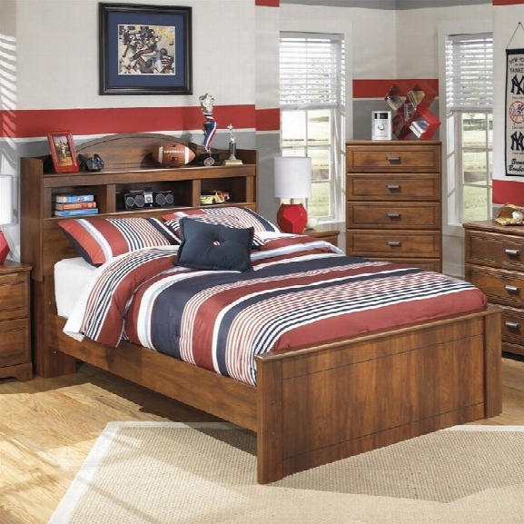 Ashley Barchan Wood Full Bookcase Bed In Brown