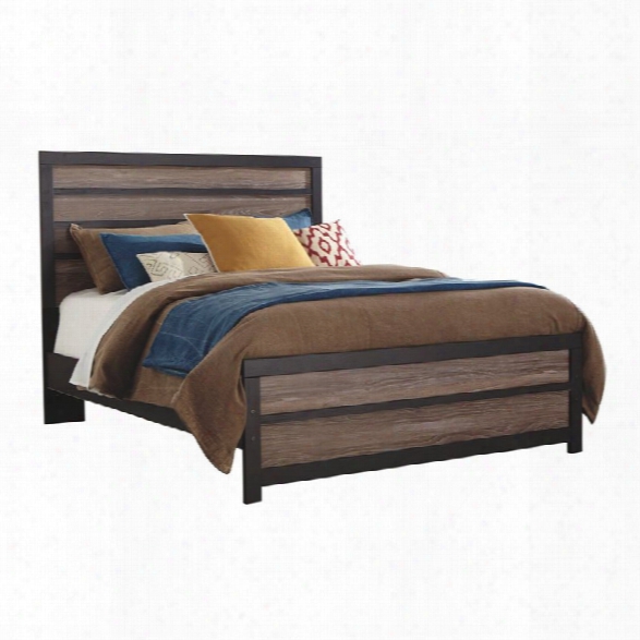 Ashley Harlinton Wood King Panel Bed In Brown