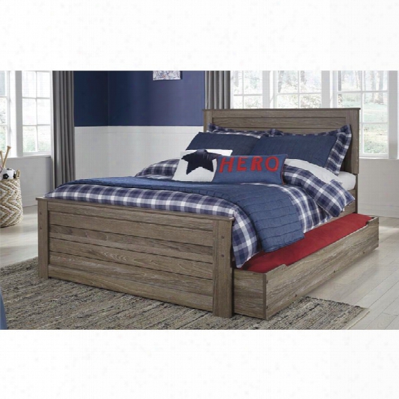 Ashley Javarin Full Panel Bed With Trundle In Grayish Brown