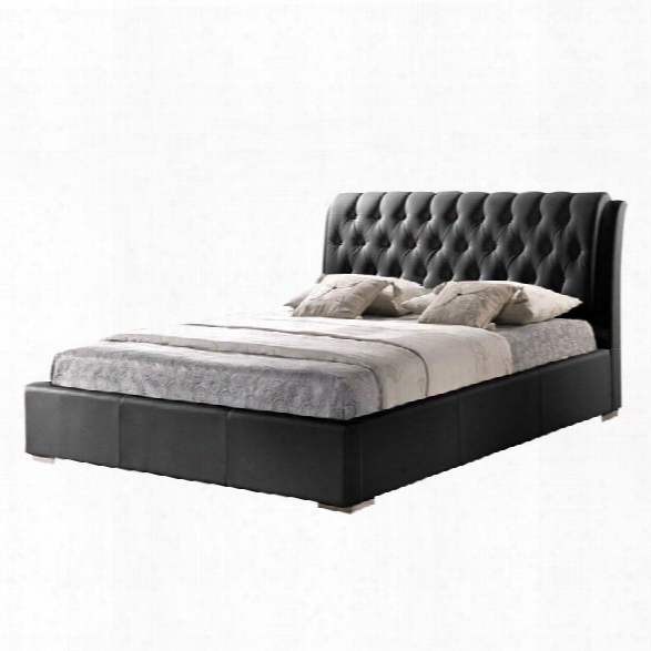 Bianca Queen Platform Bed With Tufted Headboard In Black