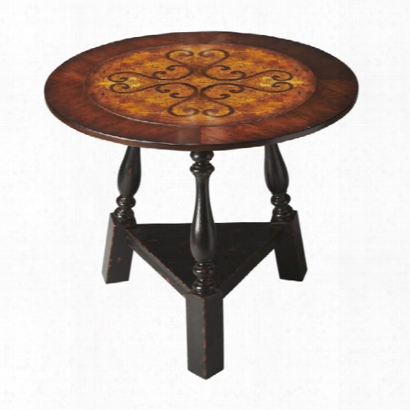 Butler Specialty Connoisseurs Entry Table In Black And Tan Inlay