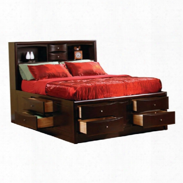 Coaster Phoenix Bookcase Storage Bed In Rich Cappuccino Finish-california King