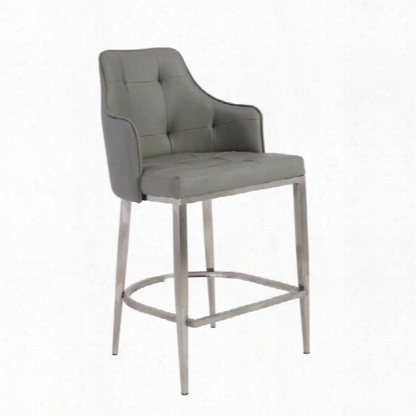 Eurostyle Aaron 26 Counter Stool In Gray