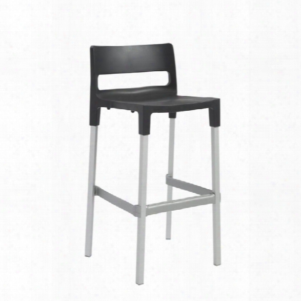 Eurostyle Divo 29.5 Stackable Bar Stool In Anthracite (set Of 4)