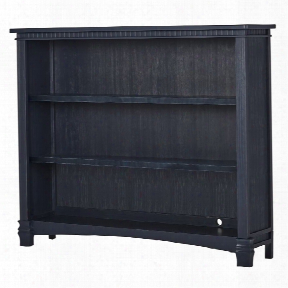 Evolur Cheyenne / Santa Fe Hutch Bookcase In Distressed Navy