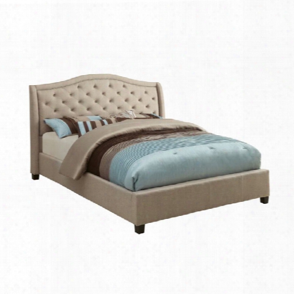Furniture Of America Devans King Upholstered Bed In Taupe